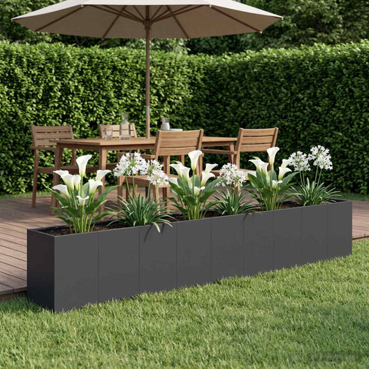 Sodo vazonas Juoda 360 x 40 x 60 cm Šaltai valcuotas plienas