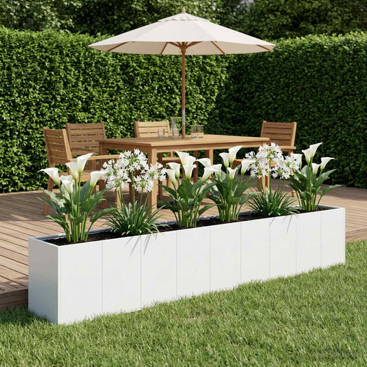Sodo vazonas Balta 360 x 40 x 60 cm Šaltai valcuotas plienas