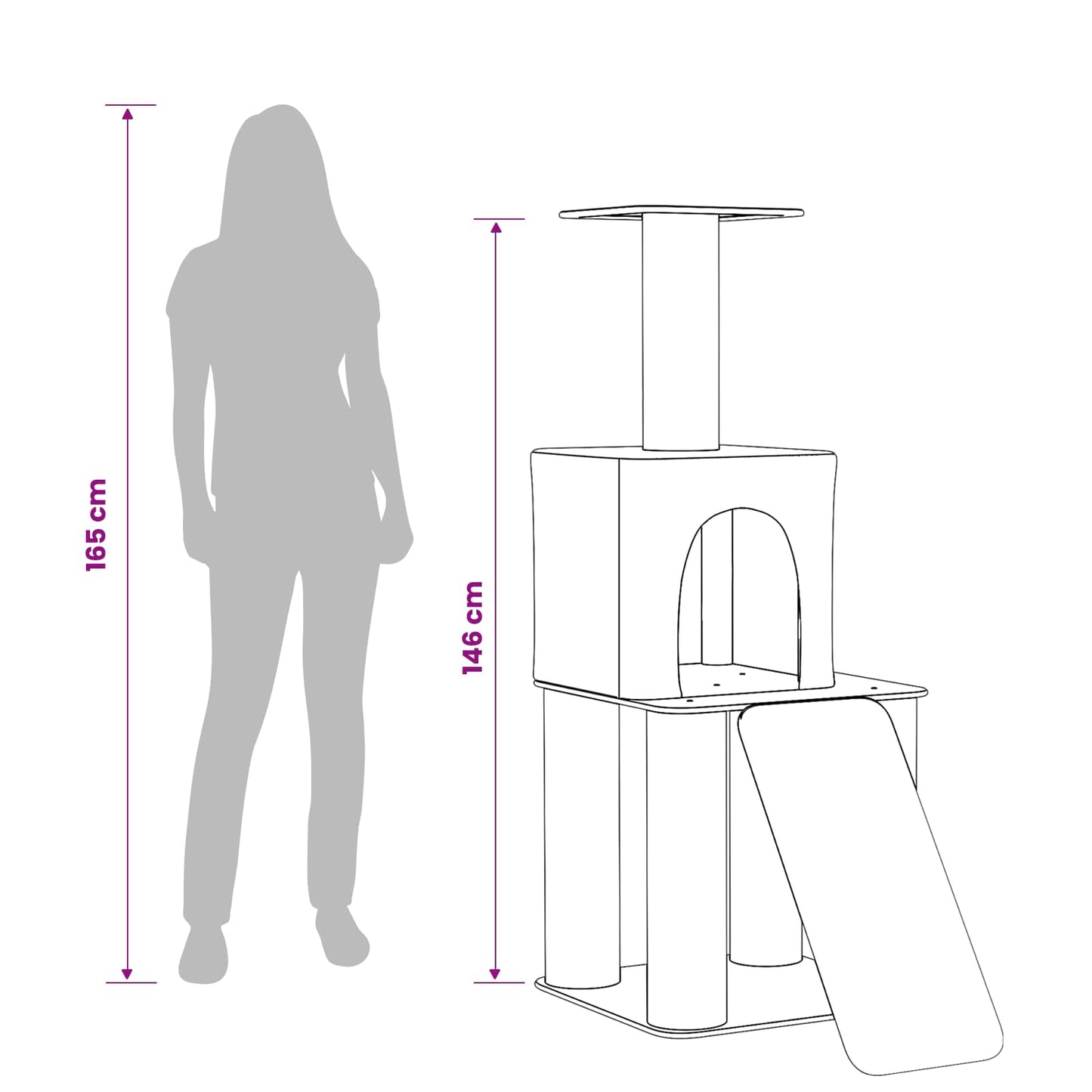 Kačių medis su sisaliniu šveitimu Tamsiai pilka 146 cm