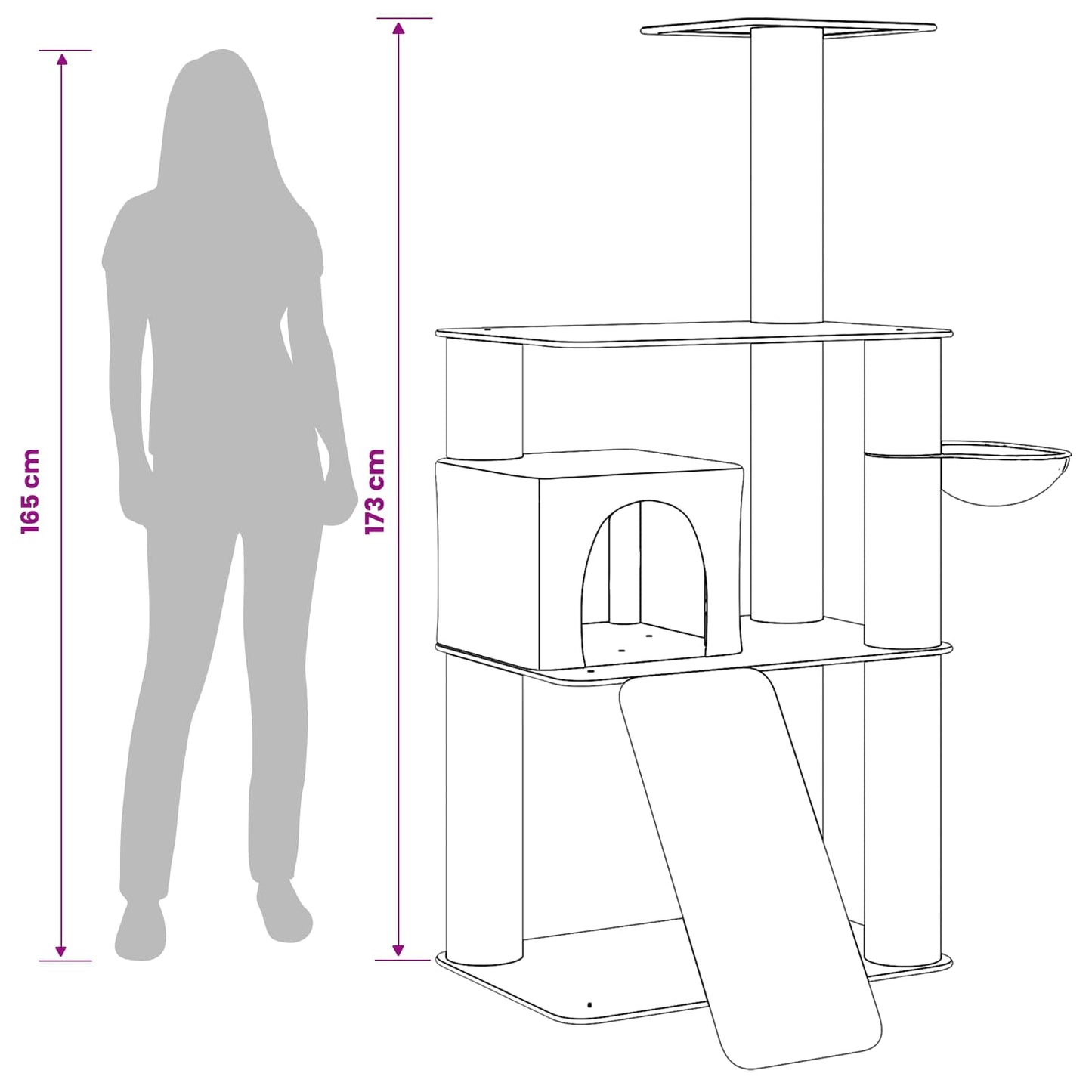 Kačių medis su sisaliniu šveitimu Kreminė 173 cm