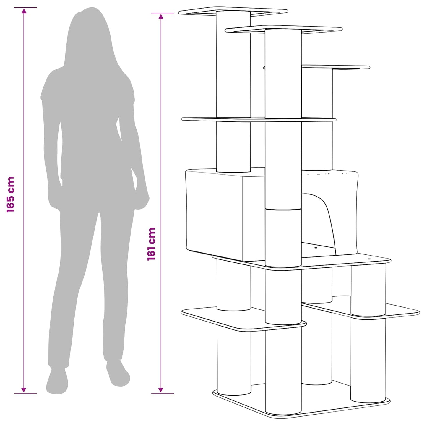 Kačių medis su sisaliniu šveitimu Kreminė 161 cm