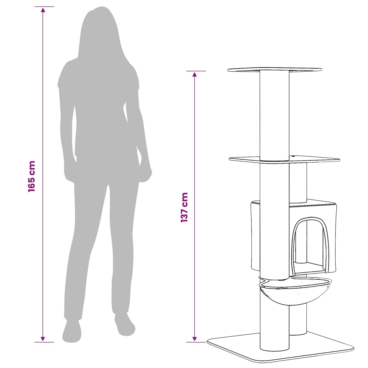 Kačių medis su sisaliniu šveitimu Šviesiai pilka 137 cm