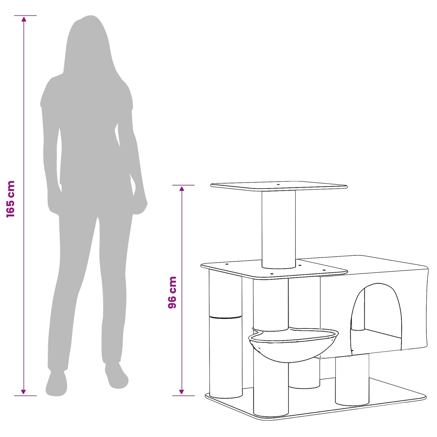 Kačių medis su sisaliniu šveitimu Kreminė 96 cm