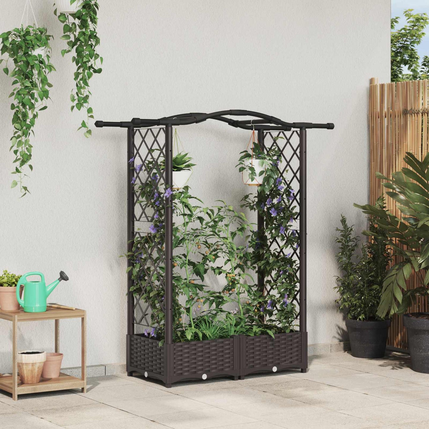 Pakeltas lovas su trelėmis ir stogu Ruda 124 x 40 x 125 cm PP
