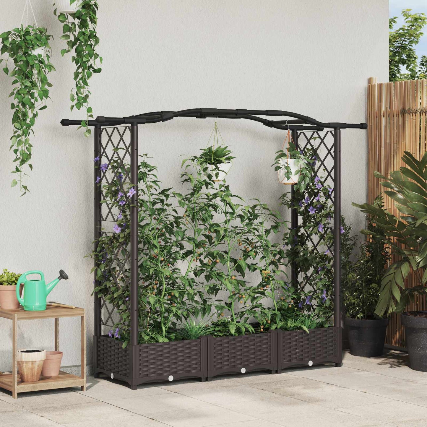 Pakeltas lovas su trelėmis ir stogu Ruda 169 x 40 x 125 cm PP