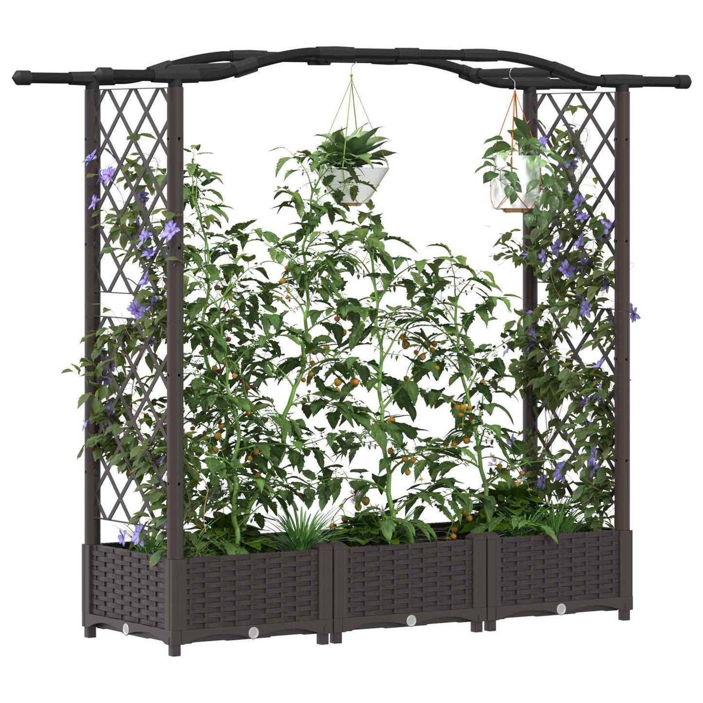 Pakeltas lovas su trelėmis ir stogu Ruda 169 x 40 x 125 cm PP