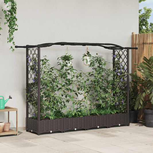 Pakeltas lovas su trelėmis ir stogu Ruda 207 x 40 x 126 cm PP