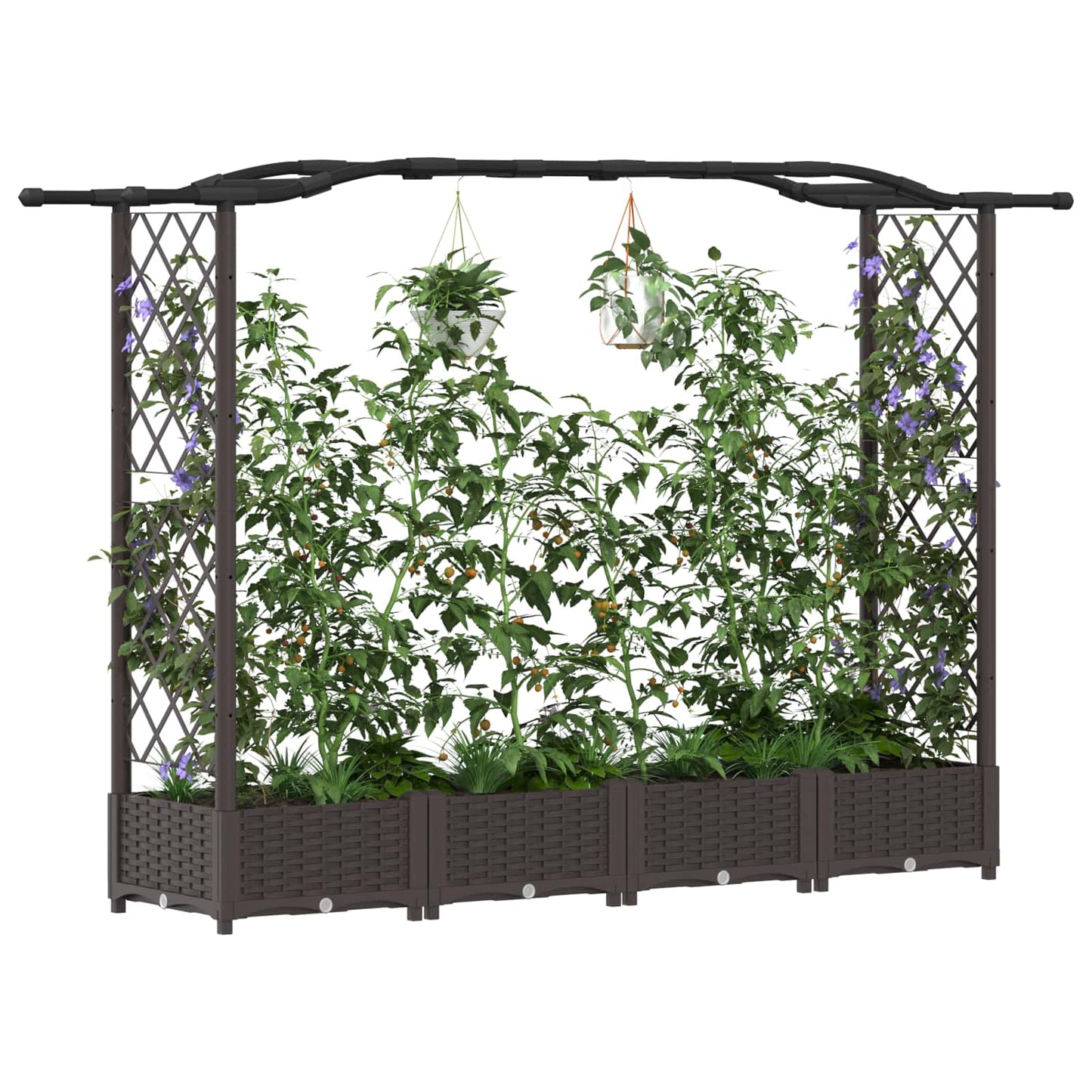 Pakeltas lovas su trelėmis ir stogu Ruda 207 x 40 x 126 cm PP