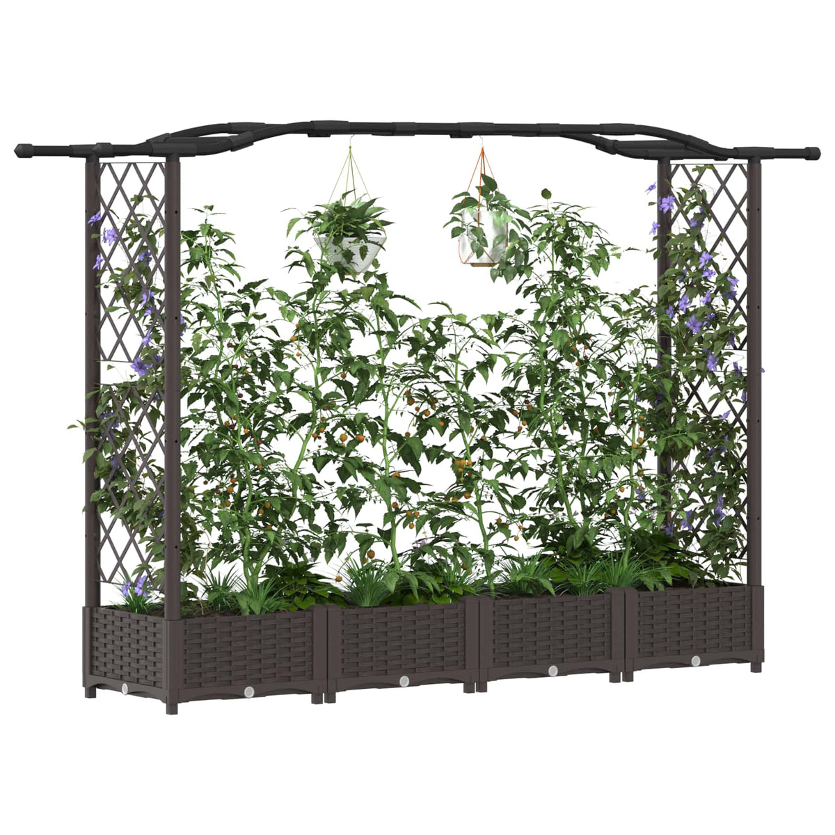 Pakeltas lovas su trelėmis ir stogu Ruda 207 x 40 x 126 cm PP