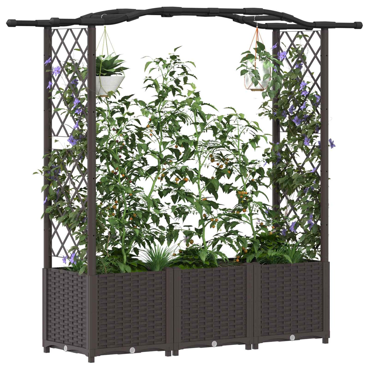 Pakeltas lovas su trelėmis ir stogu Ruda 164 x 40 x 142 cm PP