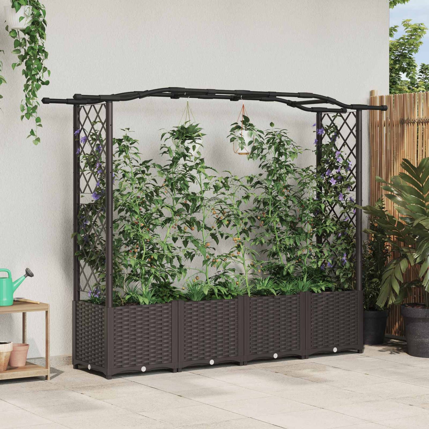 Pakeltas lovas su trelėmis ir stogu Ruda 204 x 40 x 141 cm PP