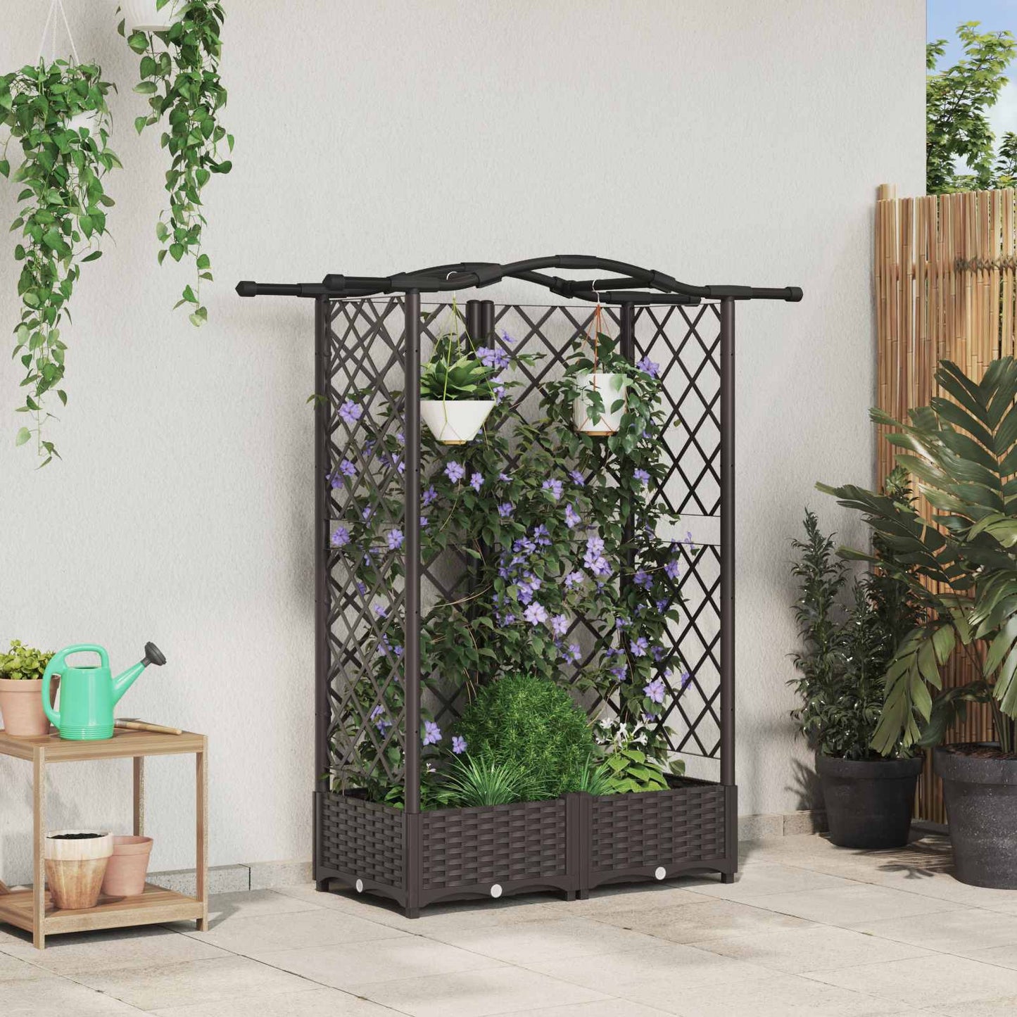Pakeltas lovas su trelėmis ir stogu Ruda 124 x 40 x 126 cm PP