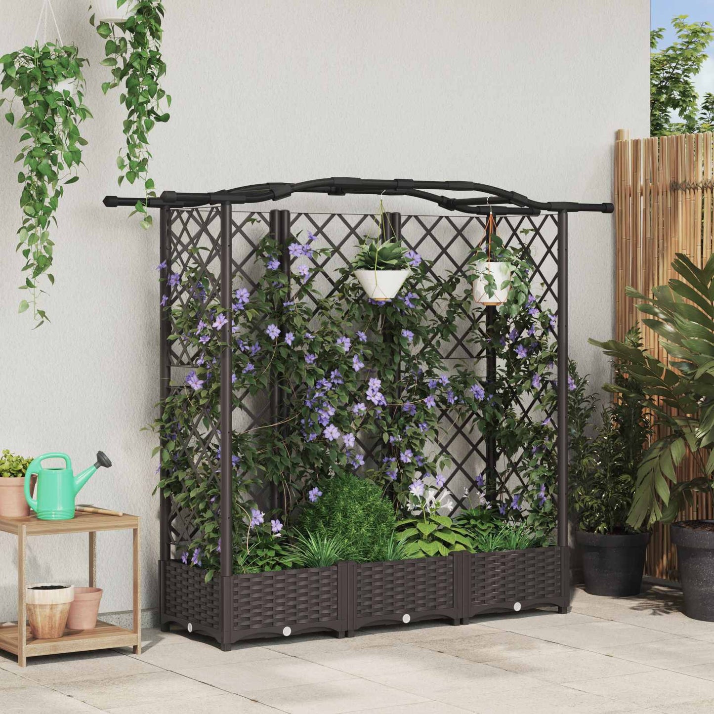 Pakeltas lovas su trelėmis ir stogu Ruda 163 x 40 x 126 cm PP