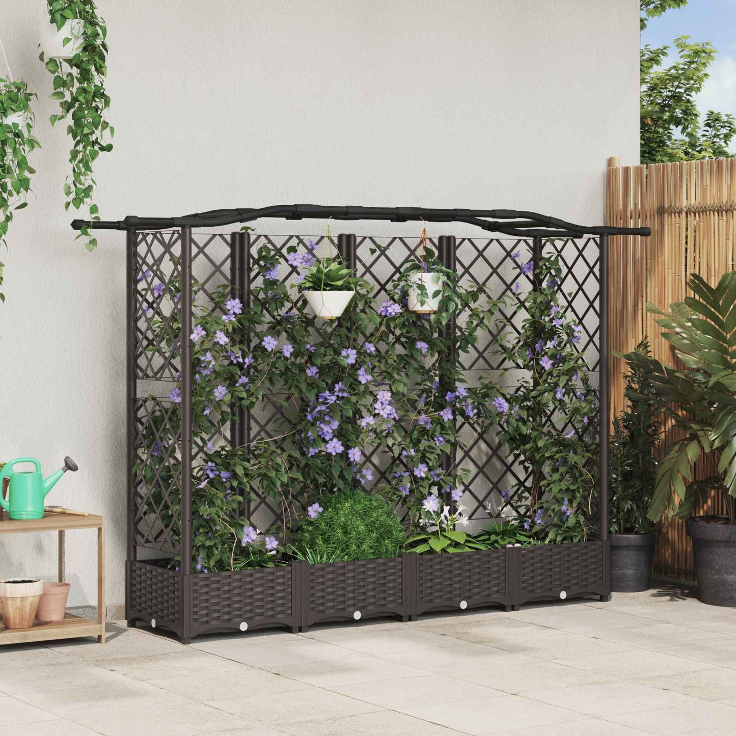 Pakeltas lovas su trelėmis ir stogu Ruda 203,5 x 40 x 125 cm PP