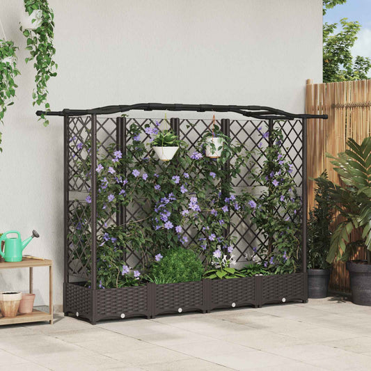 Pakeltas lovas su trelėmis ir stogu Ruda 203,5 x 40 x 125 cm PP