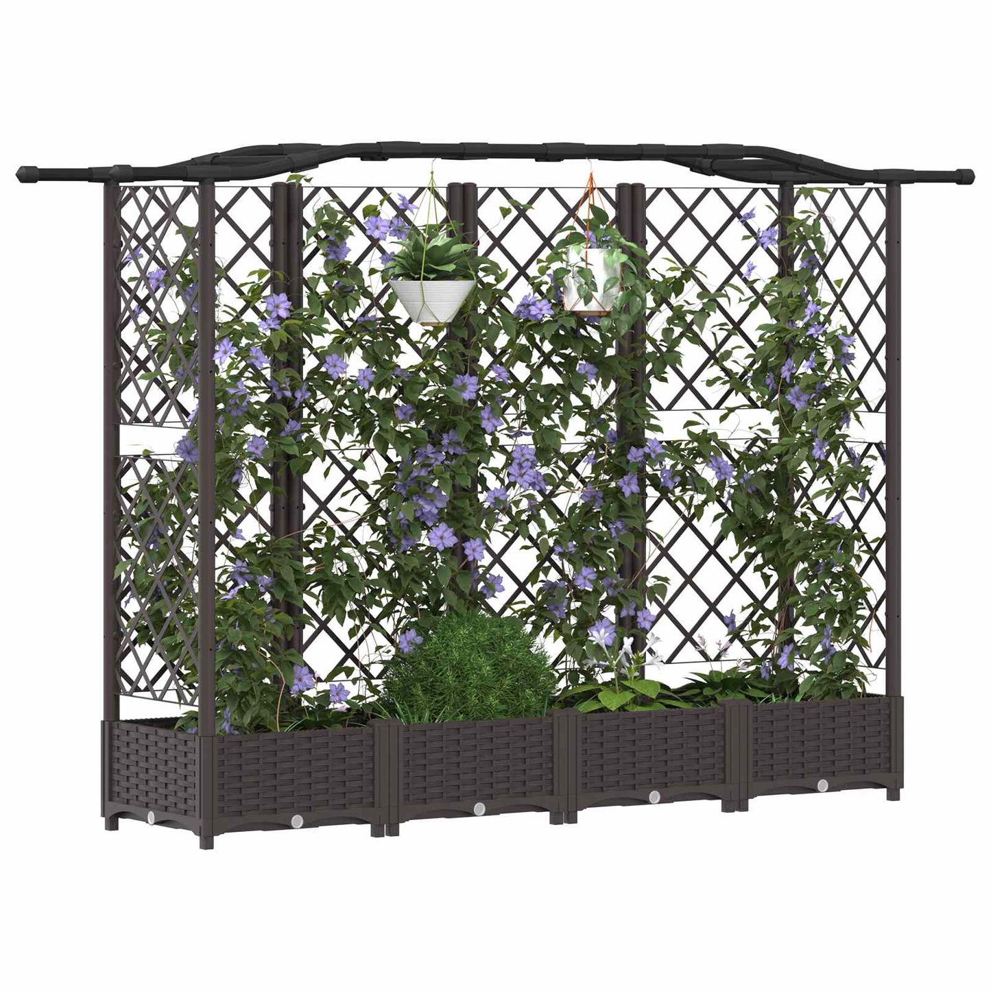 Pakeltas lovas su trelėmis ir stogu Ruda 203,5 x 40 x 125 cm PP