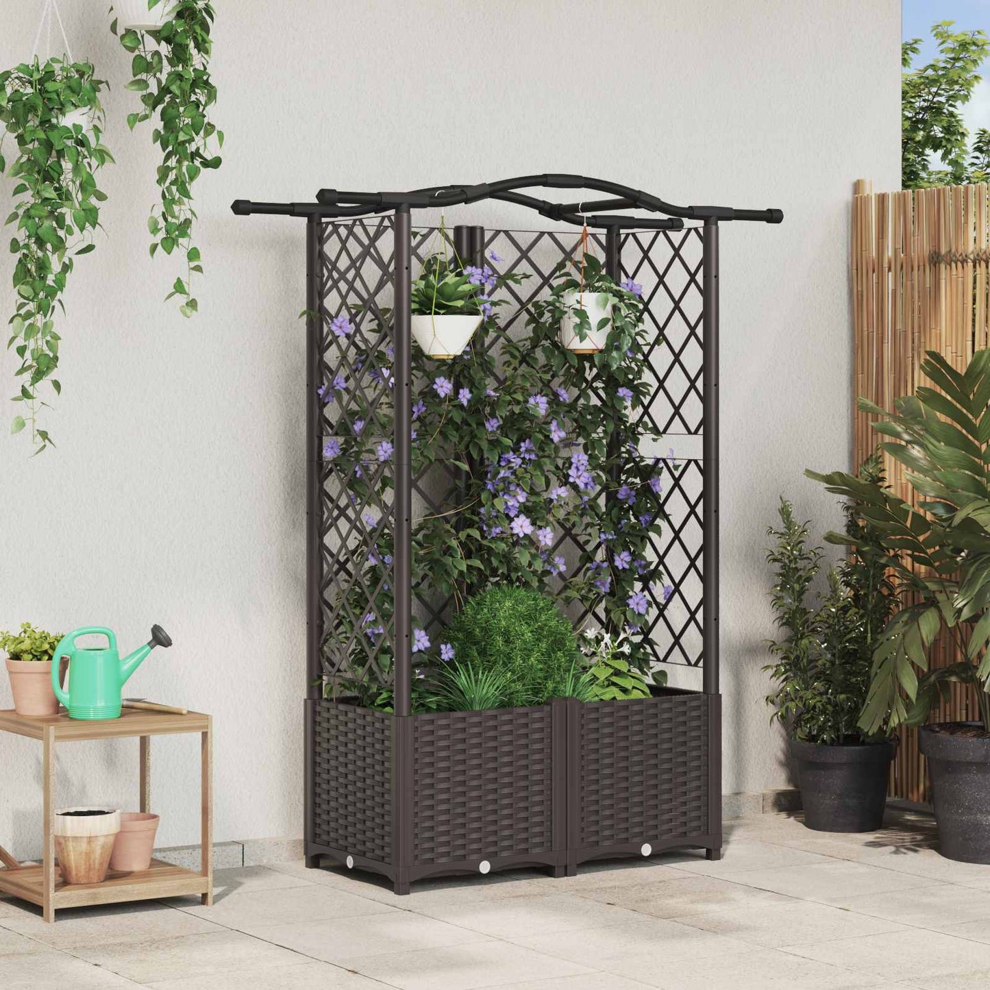 Pakeltas lovas su trelėmis ir stogu Ruda 122 x 40 x 141 cm PP