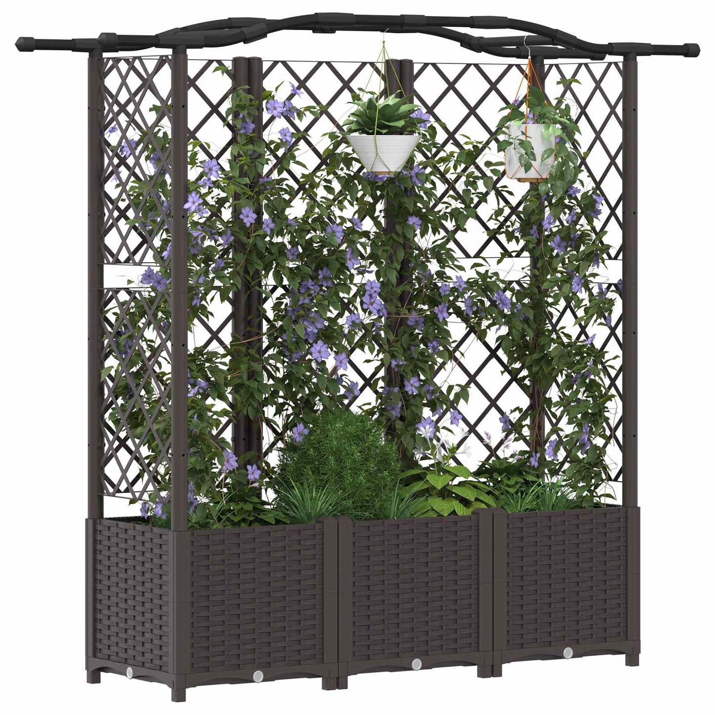 Pakeltas lovas su trelėmis ir stogu Ruda 163 x 40 x 141 cm PP