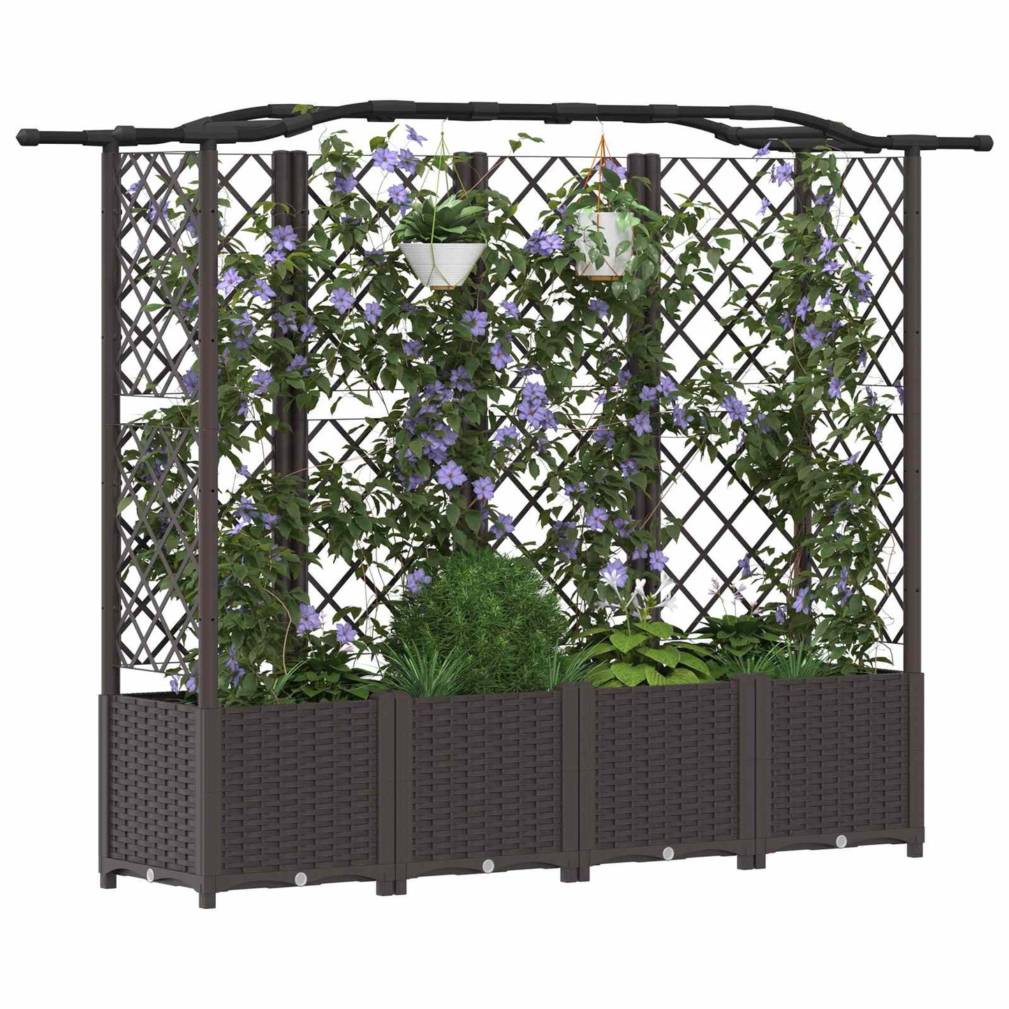 Pakeltas lovas su trelėmis ir stogu Ruda 204 x 40 x 141 cm PP