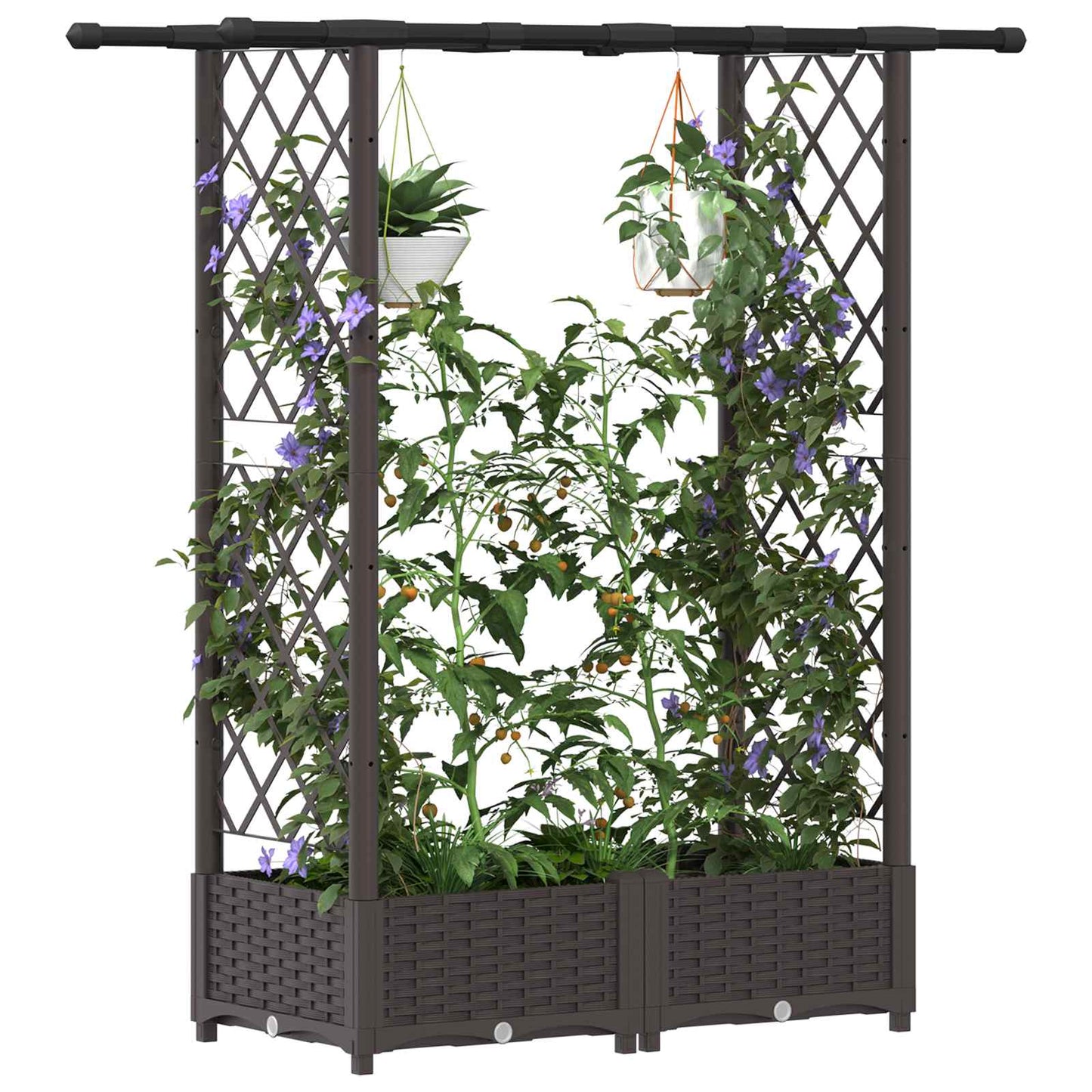 Pakeltas lovas su trelėmis ir stogu Ruda 122,5 x 40 x 123 cm PP