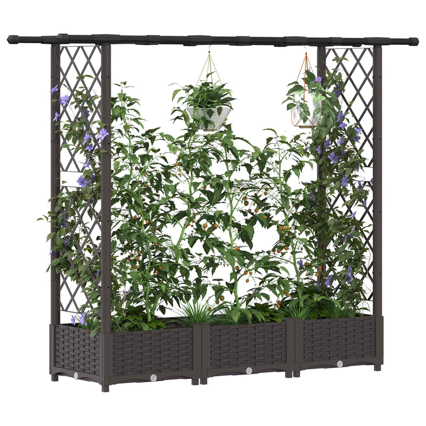 Pakeltas lovas su trelėmis ir stogu Ruda 164 x 40 x 123 cm PP