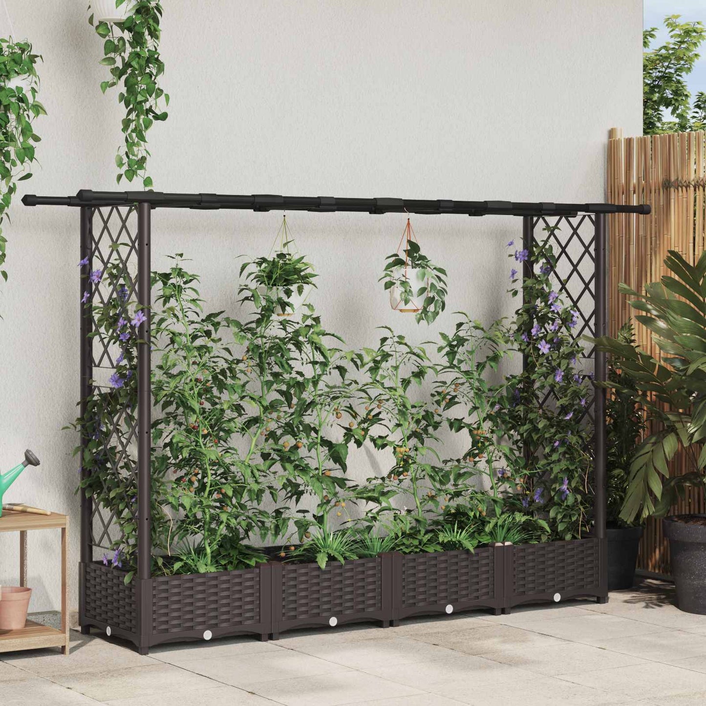 Pakeltas lovas su trelėmis ir stogu Ruda 203 x 40 x 123 cm PP