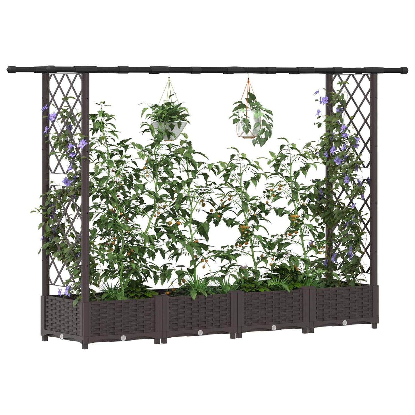 Pakeltas lovas su trelėmis ir stogu Ruda 203 x 40 x 123 cm PP
