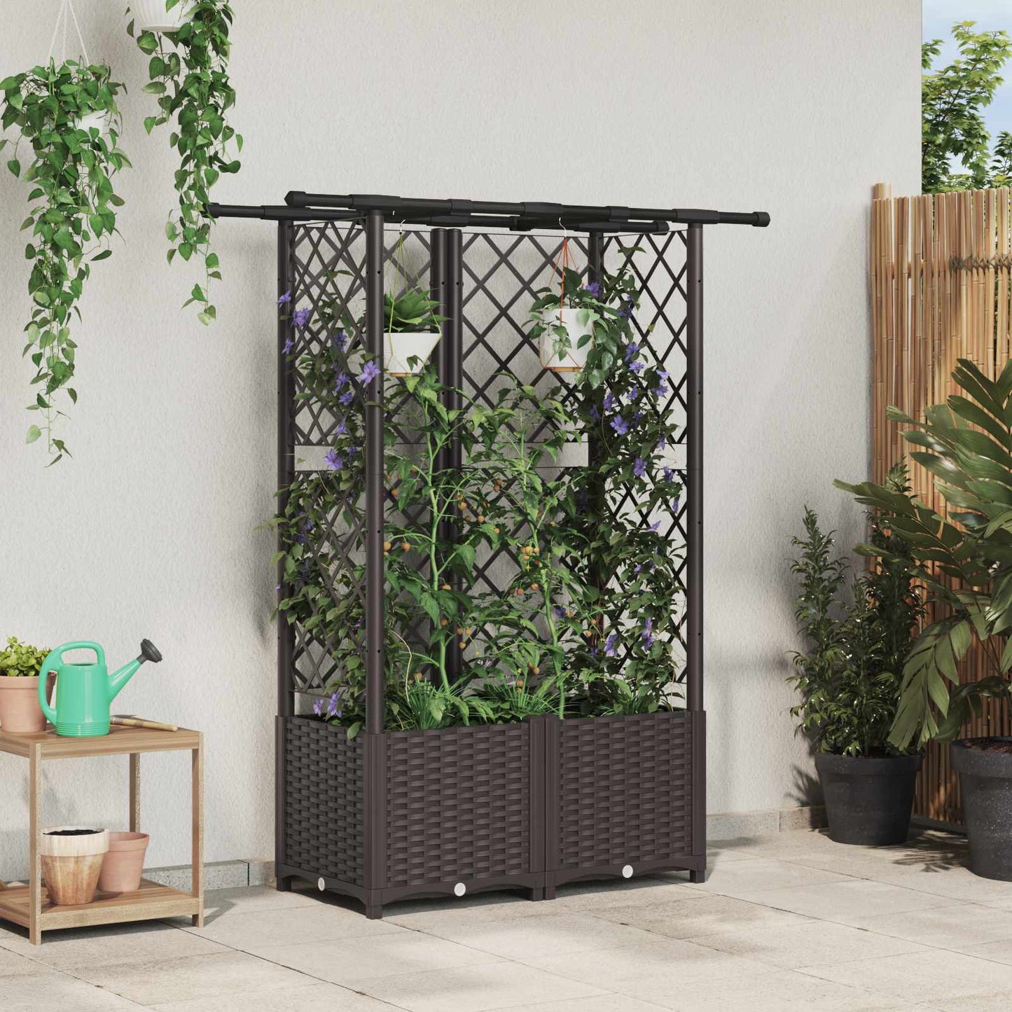 Pakeltas lovas su trelėmis ir stogu Ruda 124,5 x 40 x 138 cm PP