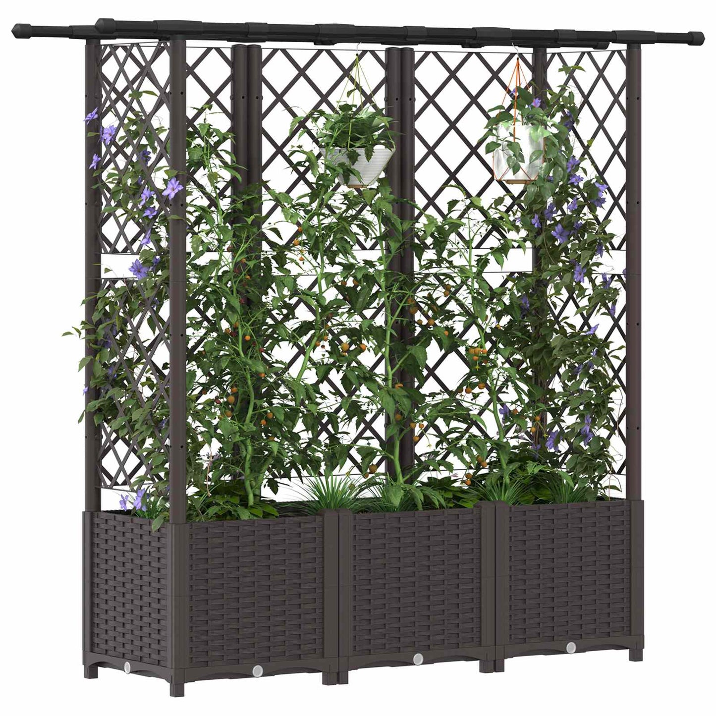 Pakeltas lovas su trelėmis ir stogu Ruda 162,5 x 40 x 138 cm PP
