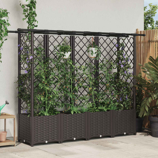 Pakeltas lovas su trelėmis ir stogu Ruda 203 x 40 x 138 cm PP