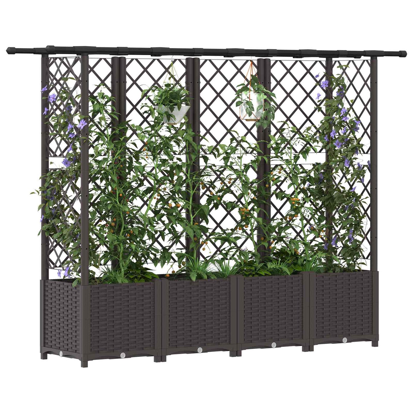 Pakeltas lovas su trelėmis ir stogu Ruda 203 x 40 x 138 cm PP