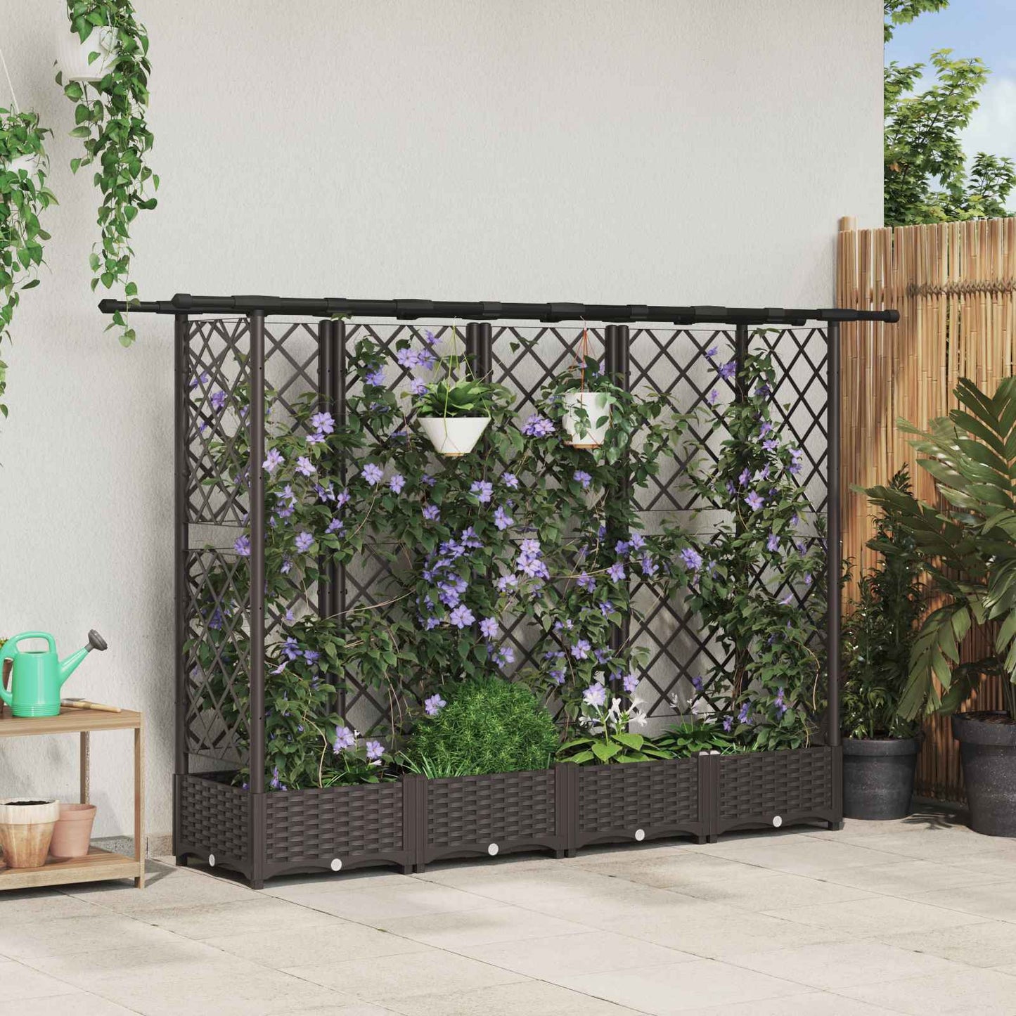 Pakeltas lovas su trelėmis ir stogu Ruda 202,5 x 40 x 123 cm PP