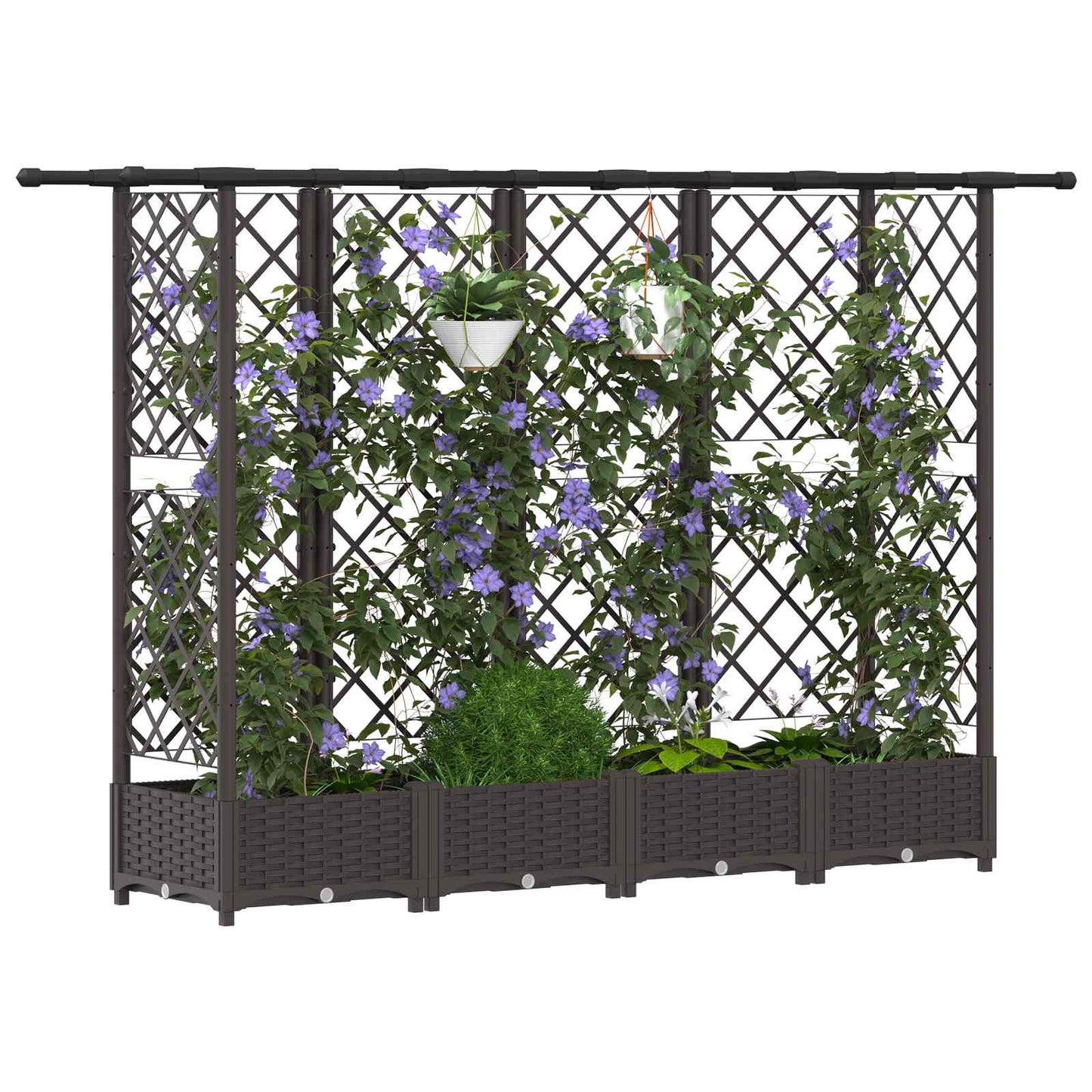 Pakeltas lovas su trelėmis ir stogu Ruda 202,5 x 40 x 123 cm PP