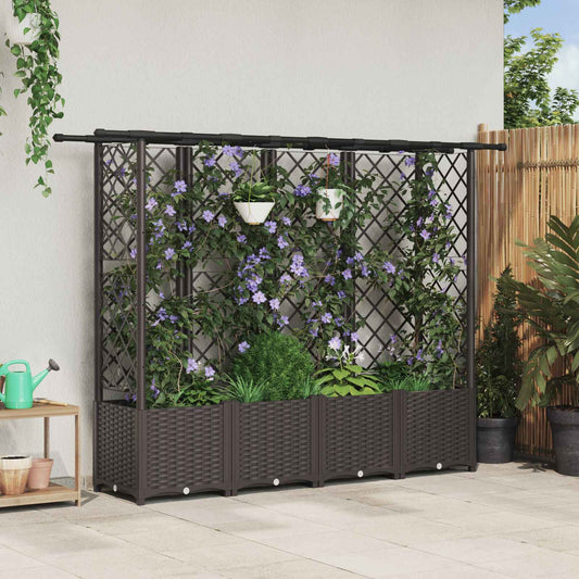 Pakeltas lovas su trelėmis ir stogu Ruda 202 x 40 x 138 cm PP