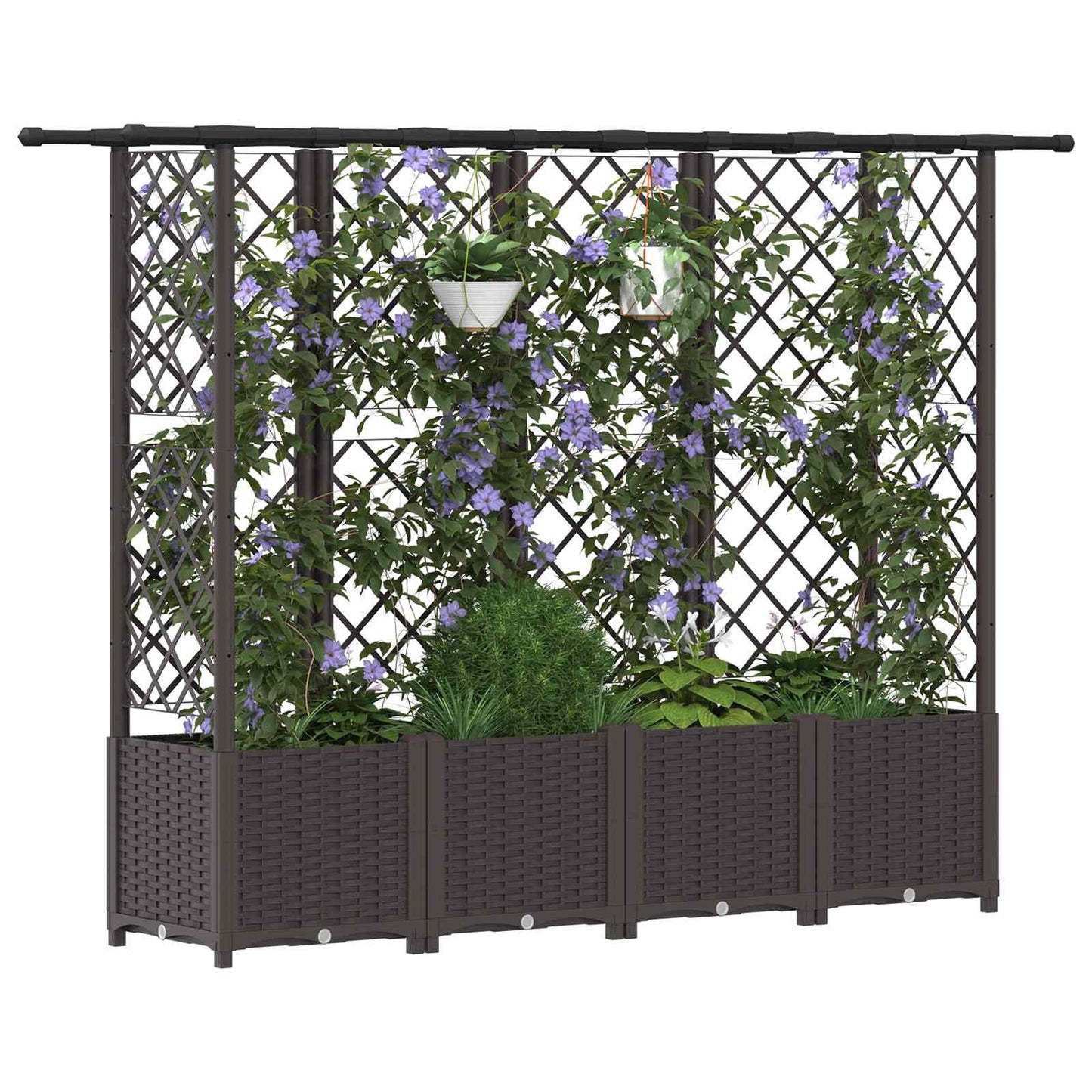 Pakeltas lovas su trelėmis ir stogu Ruda 202 x 40 x 138 cm PP