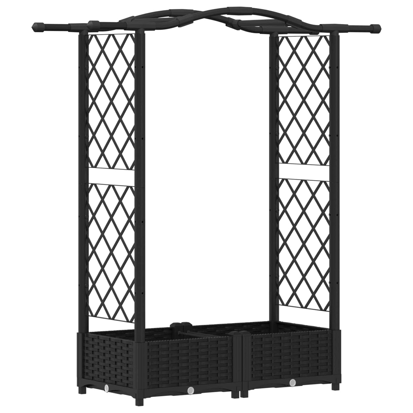 Pakeltas lovas su trelėmis ir stogu Juodas 124 x 40 x 125 cm PP