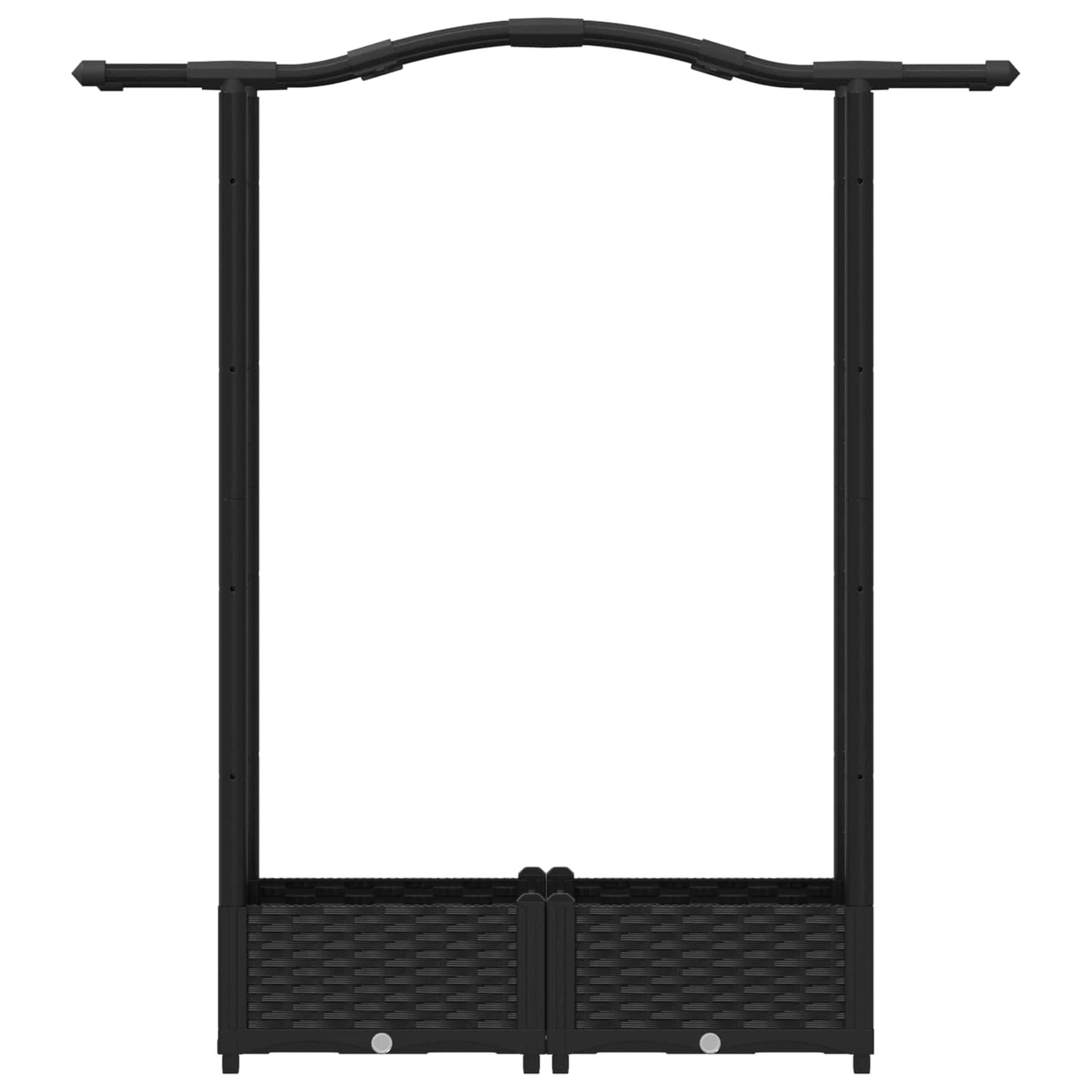 Pakeltas lovas su trelėmis ir stogu Juodas 124 x 40 x 125 cm PP