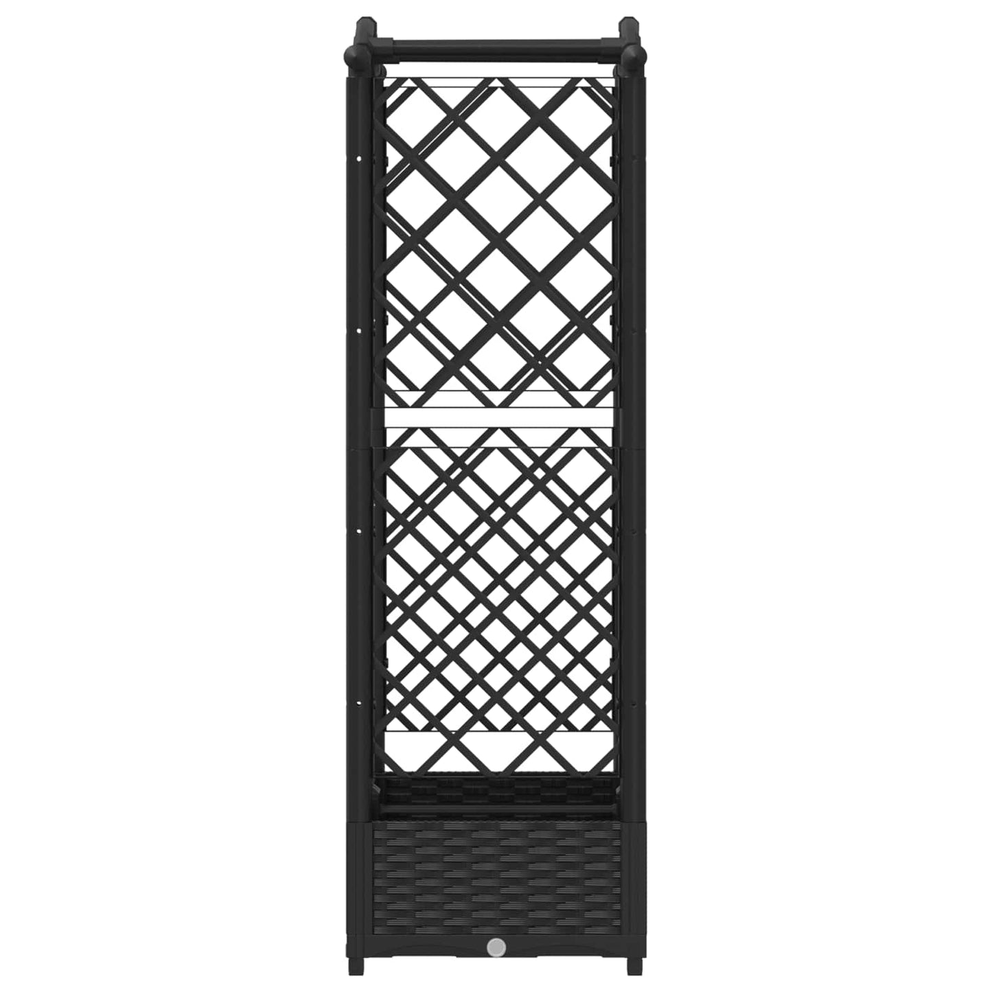 Pakeltas lovas su trelėmis ir stogu Juodas 124 x 40 x 125 cm PP
