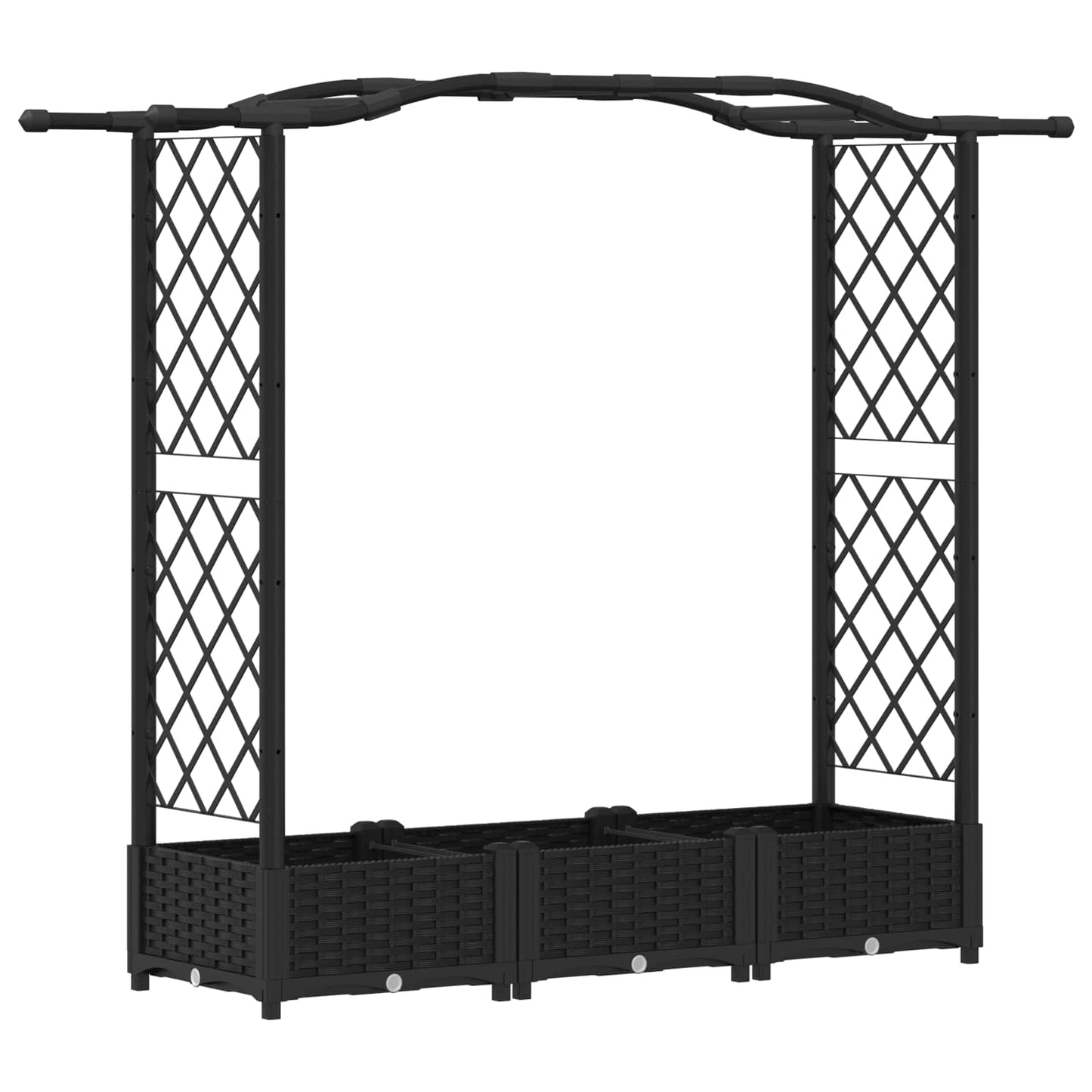 Pakeltas lovas su trelėmis ir stogu Juodas 169 x 40 x 125 cm PP