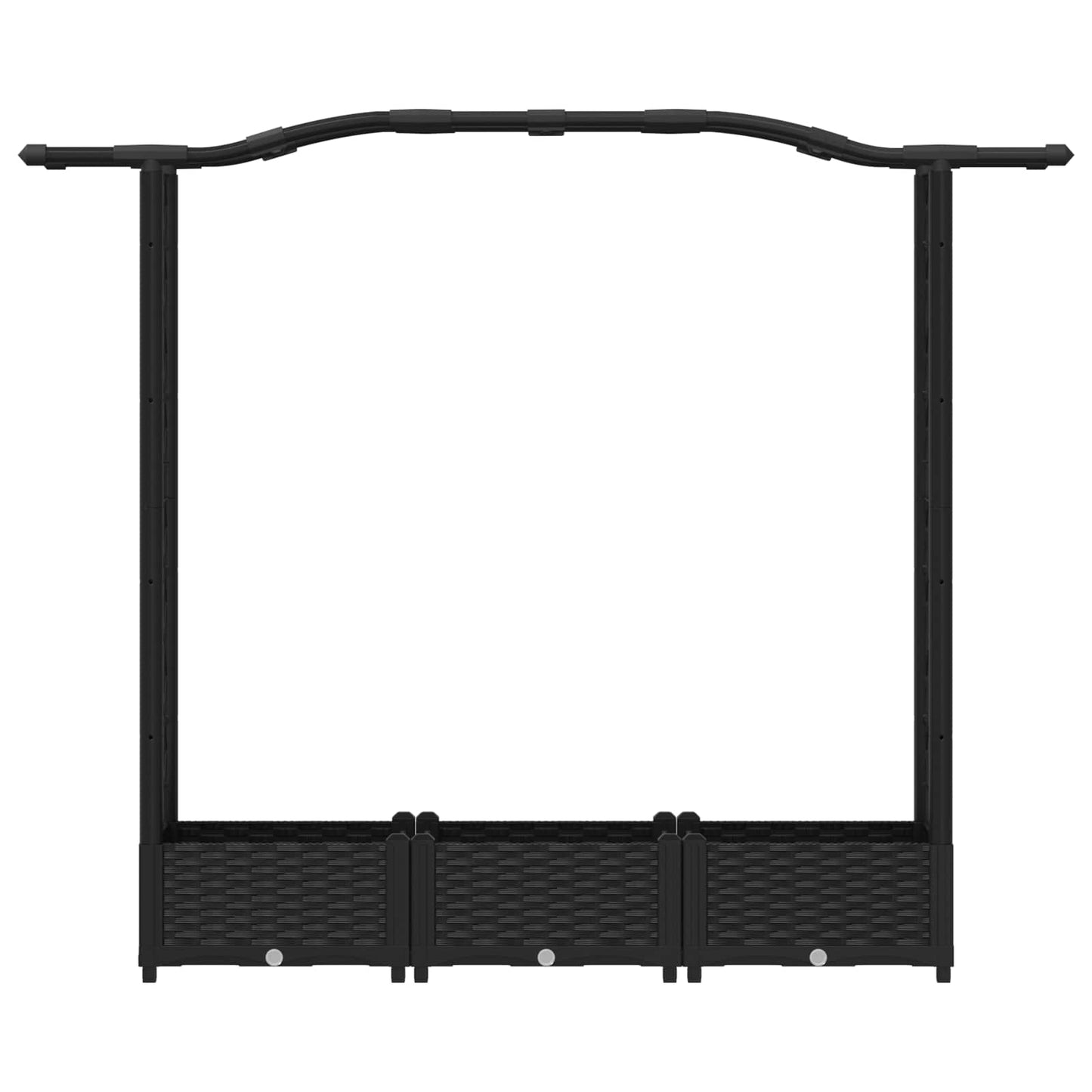 Pakeltas lovas su trelėmis ir stogu Juodas 169 x 40 x 125 cm PP
