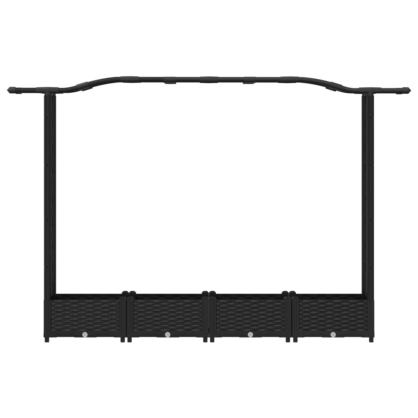 Pakeltas lovas su trelėmis ir stogu Juodas 207 x 40 x 126 cm PP