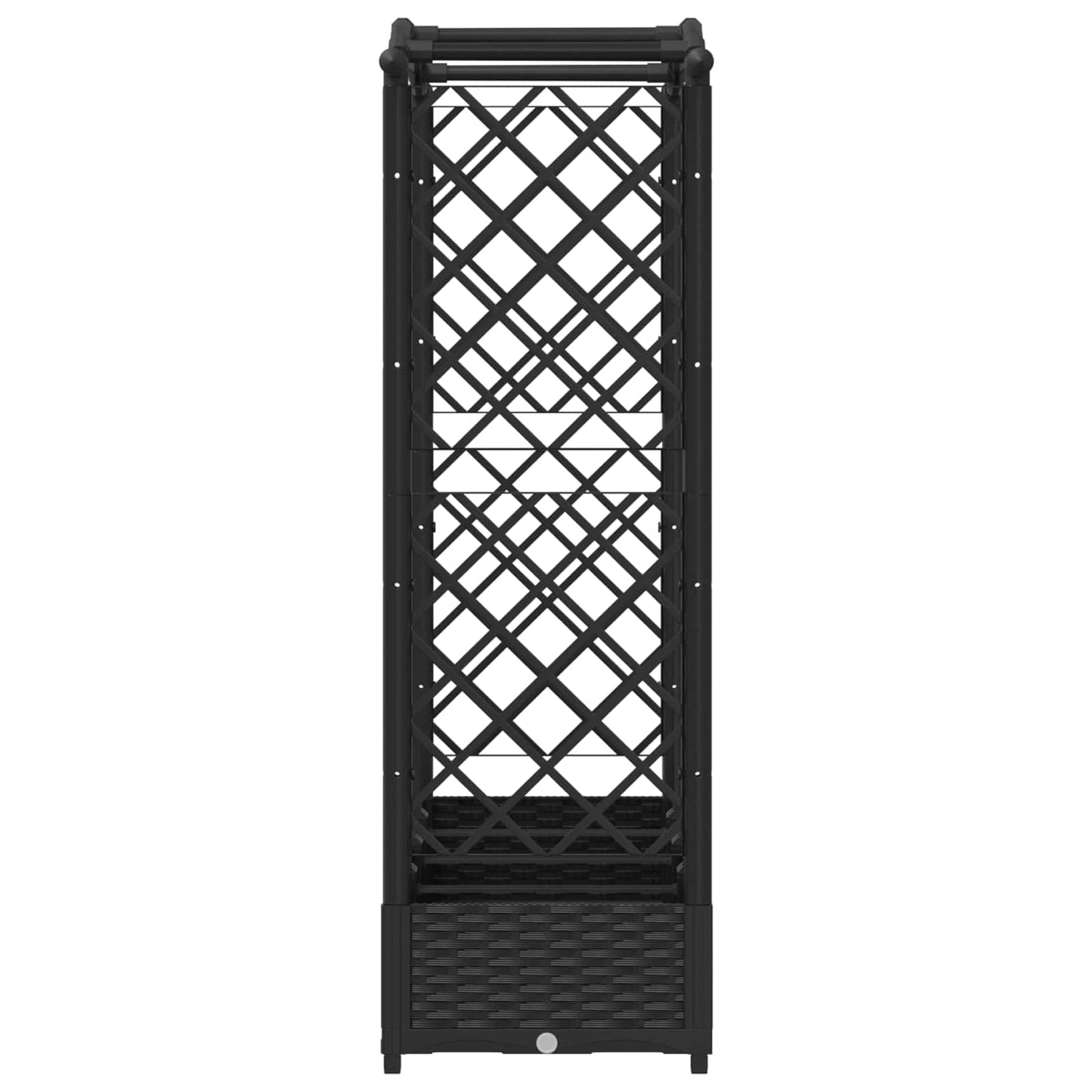 Pakeltas lovas su trelėmis ir stogu Juodas 207 x 40 x 126 cm PP