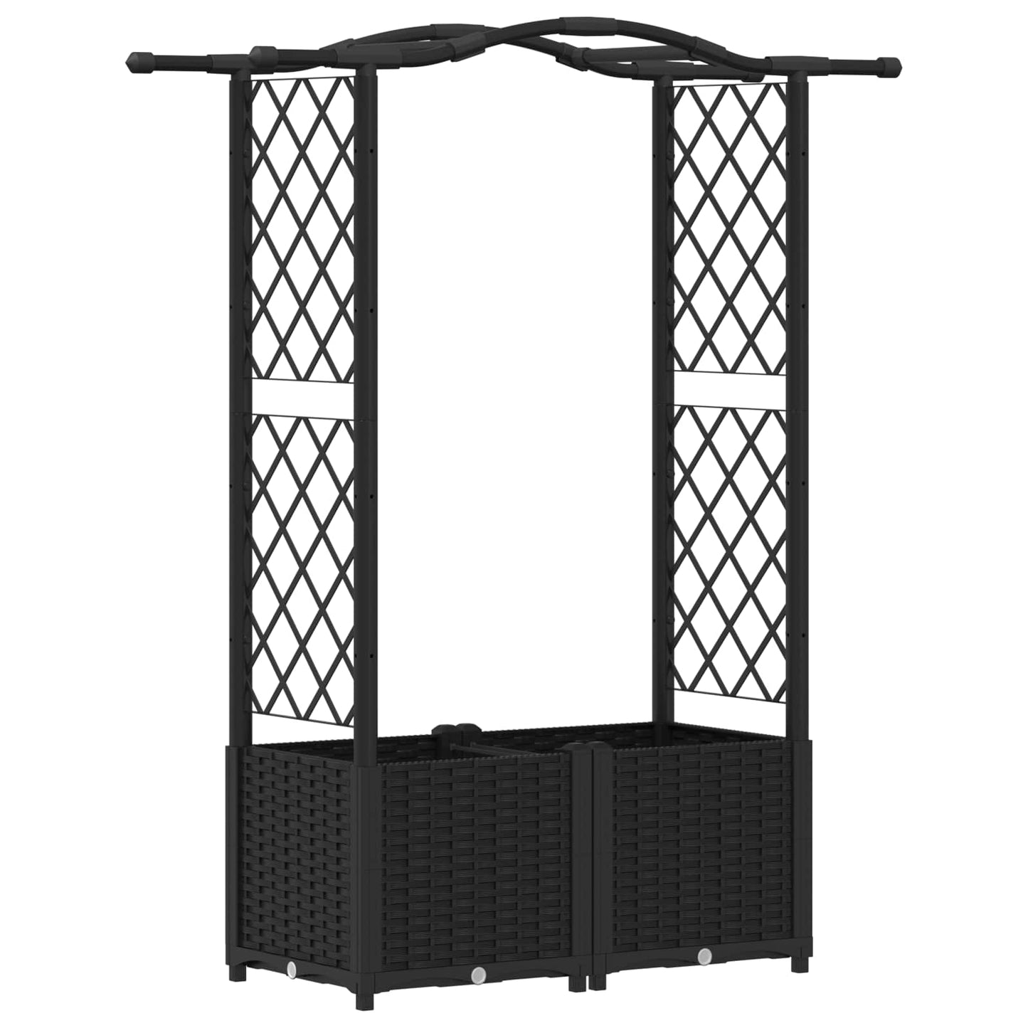 Pakeltas lovas su trelėmis ir stogu Juodas 125 x 40 x 138 cm PP
