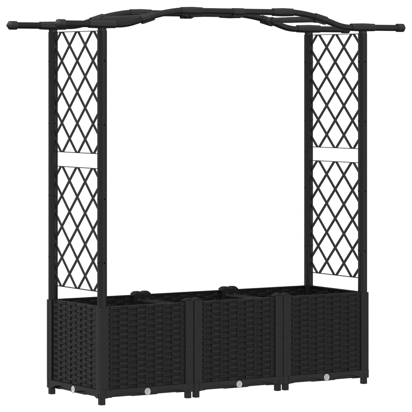 Pakeltas lovas su trelėmis ir stogu Juodas 164 x 40 x 142 cm PP