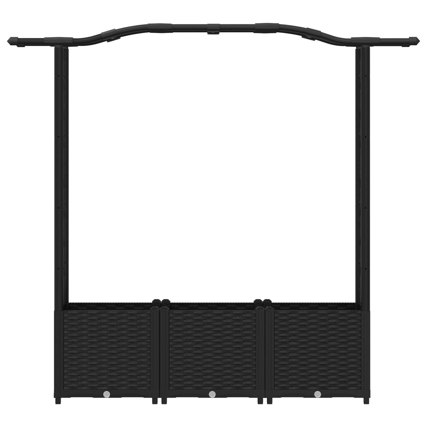 Pakeltas lovas su trelėmis ir stogu Juodas 164 x 40 x 142 cm PP