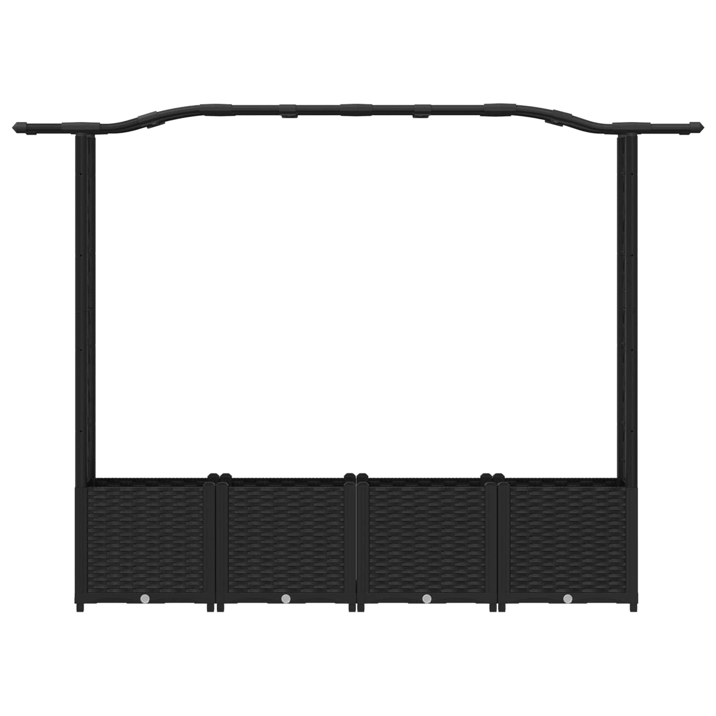 Pakeltas lovas su trelėmis ir stogu Juodas 204 x 40 x 141 cm PP