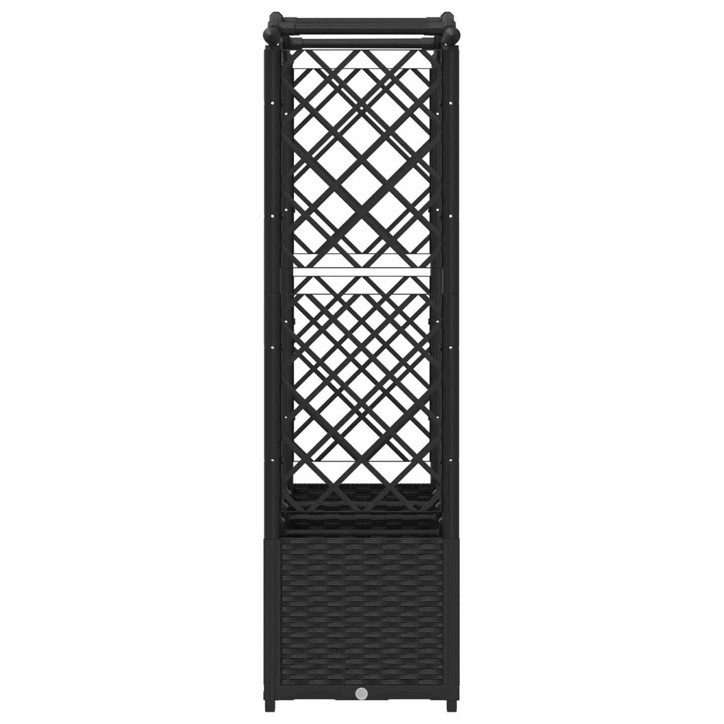 Pakeltas lovas su trelėmis ir stogu Juodas 204 x 40 x 141 cm PP