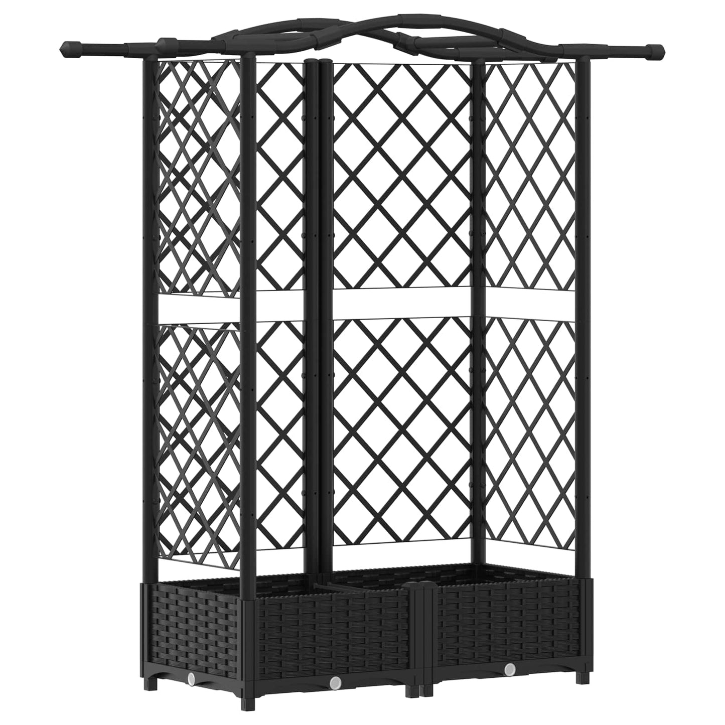 Pakeltas lovas su trelėmis ir stogu Juodas 124 x 40 x 126 cm PP