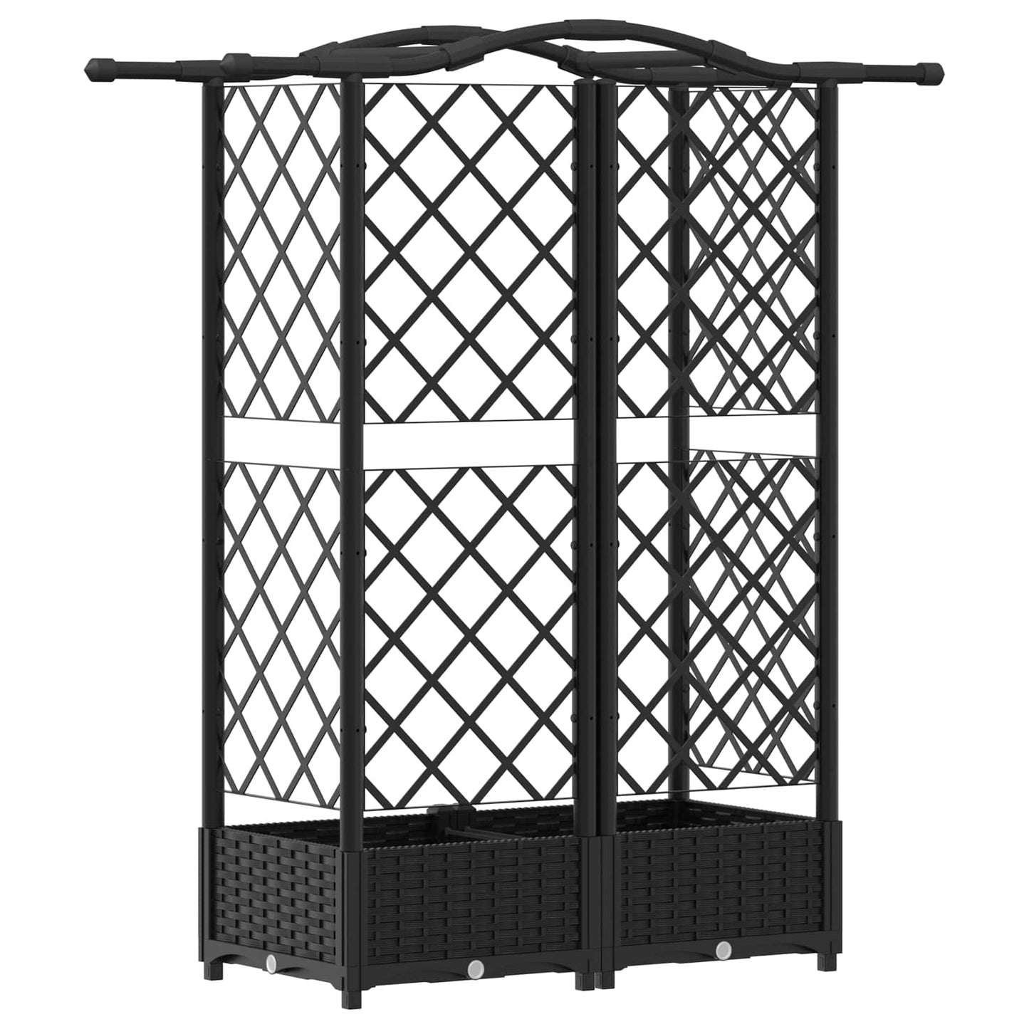 Pakeltas lovas su trelėmis ir stogu Juodas 124 x 40 x 126 cm PP