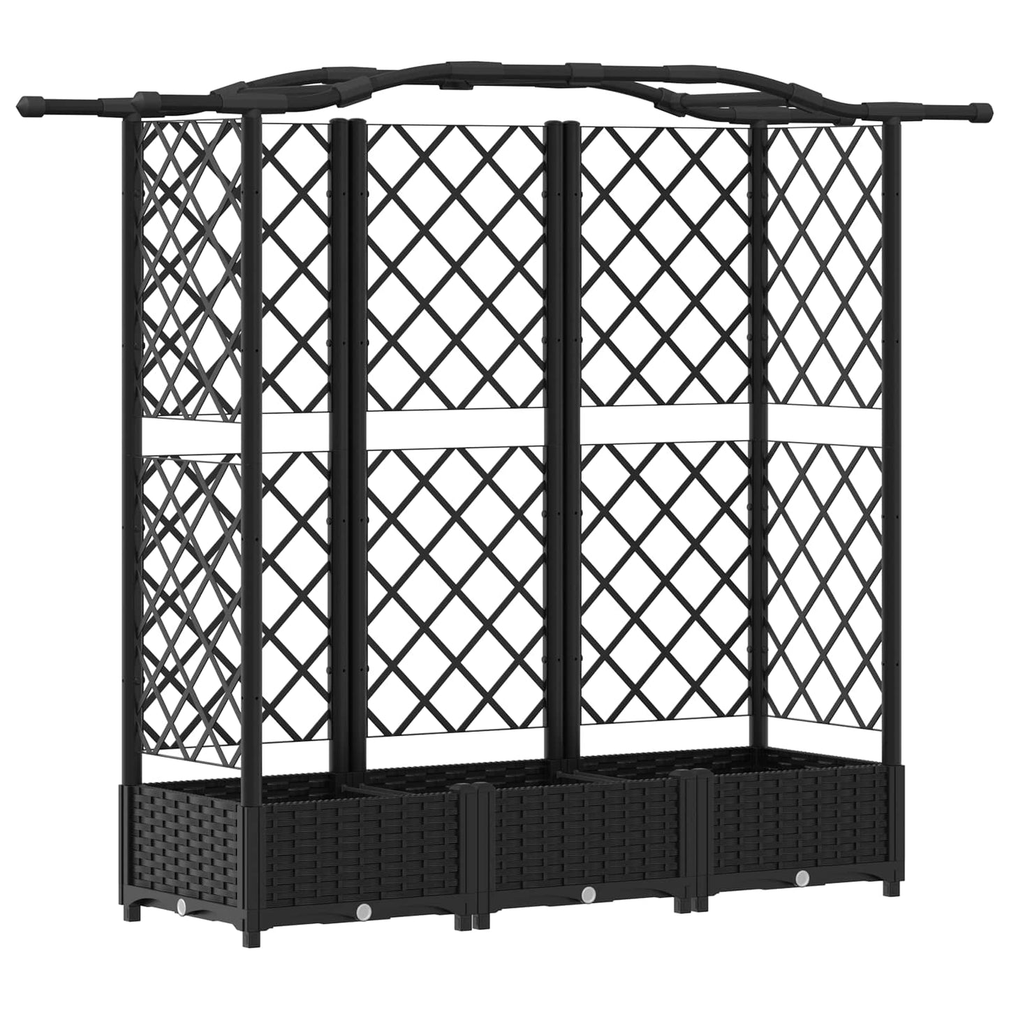Pakeltas lovas su trelėmis ir stogu Juodas 163 x 40 x 126 cm PP